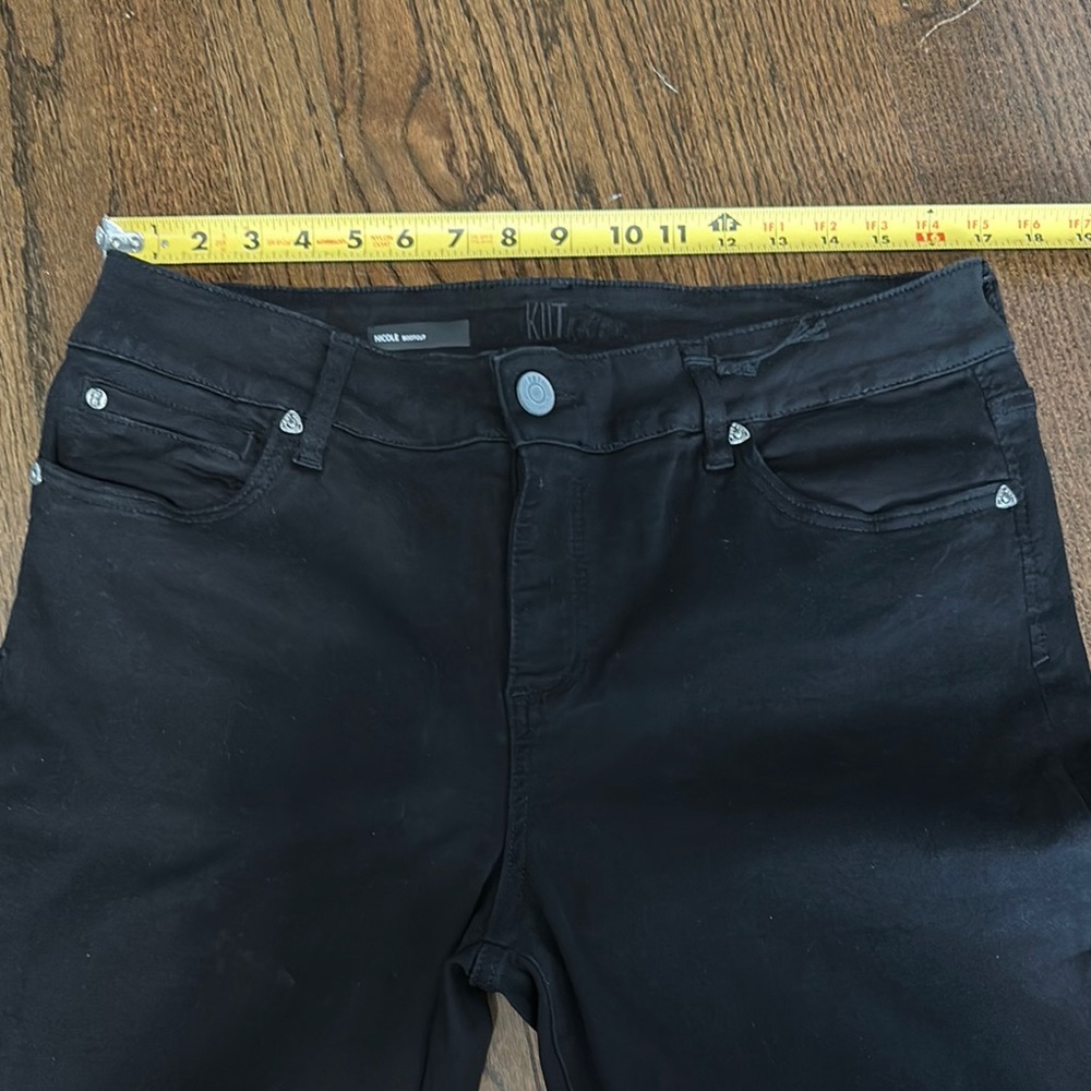 NWOT Kut From The Kloth Deep Black Nicole Bootcut Flare Jeans 16 - Picture 8 of 14